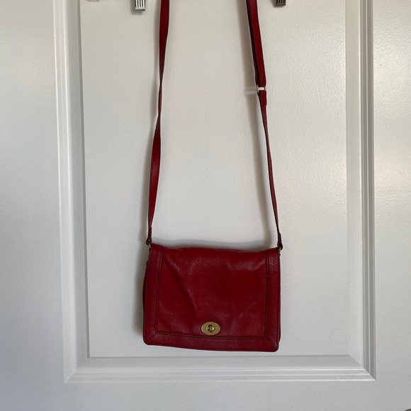 J Crew Red Leather Crossbody Bag - Picture 2 of 6
